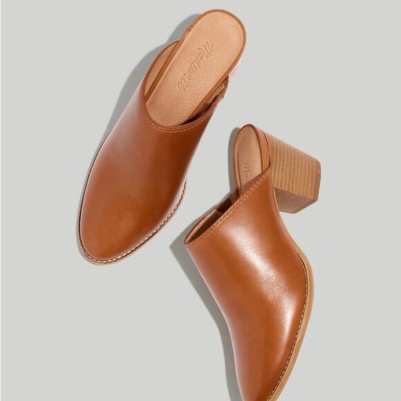 Madewell Shoes - Madewell Mule Womens Size 9 Brown Leather Harper Slide Block Heel Shoes